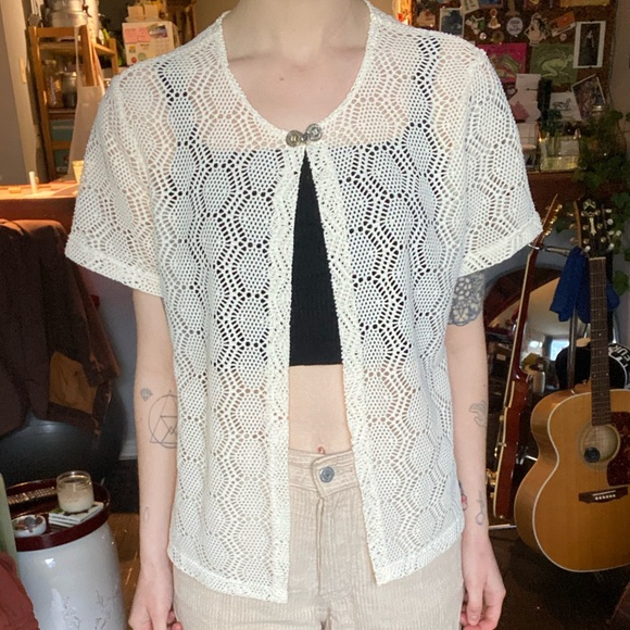 VINTAGE JUDY LOGAN OPEN FRONT SHORT SLEEVE - Picture 2 of 6